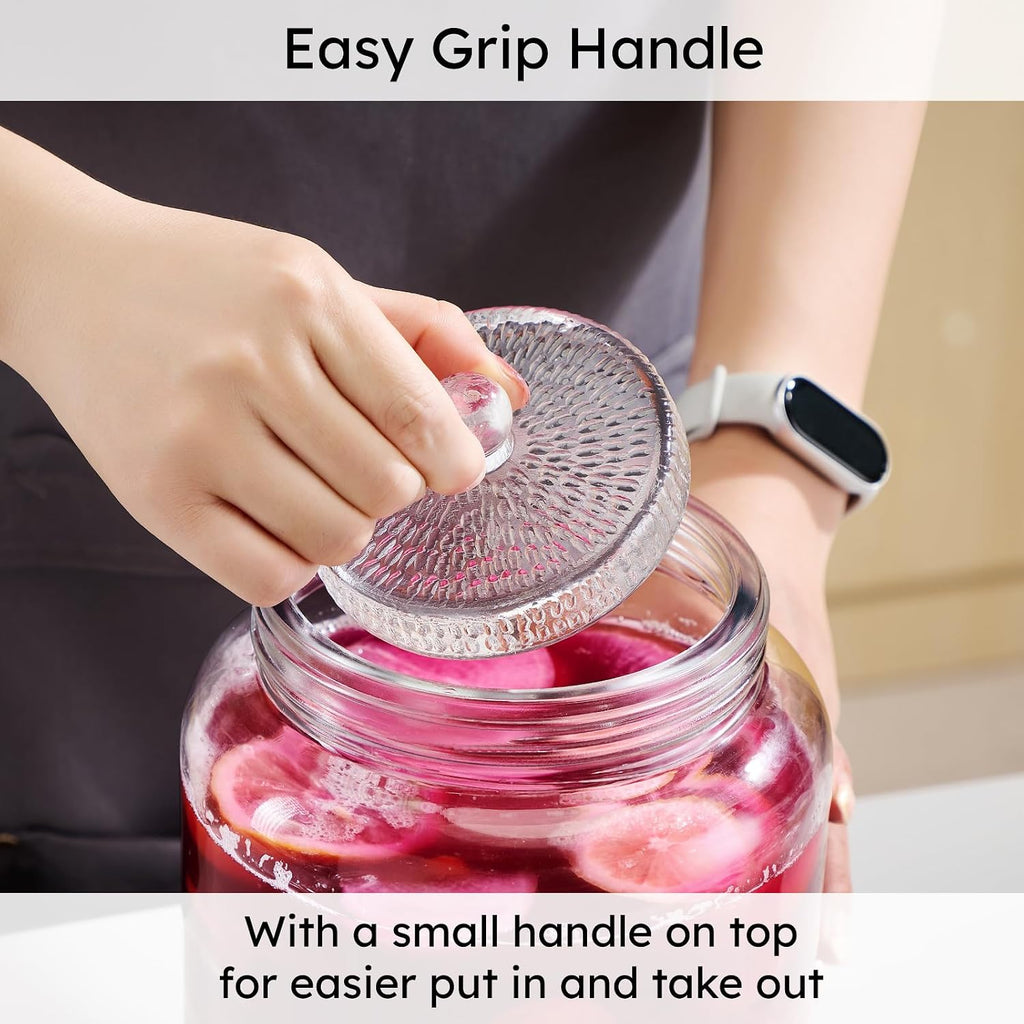 3.7 Inch Large Glass Fermentation Weights for Gallon Jars, 2 Pack