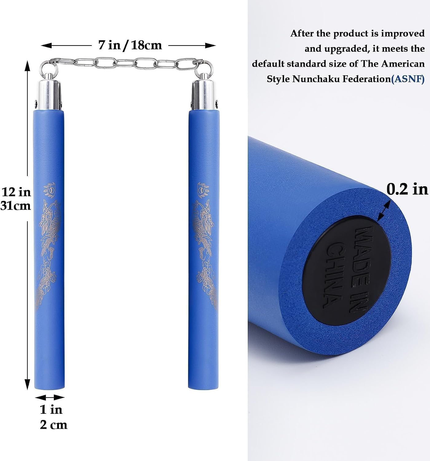 Foam Nunchucks for Kids and Adults,2 Pack Soft Training Nunchakus | Durable rubber foam nunchucks with 360 swivel
