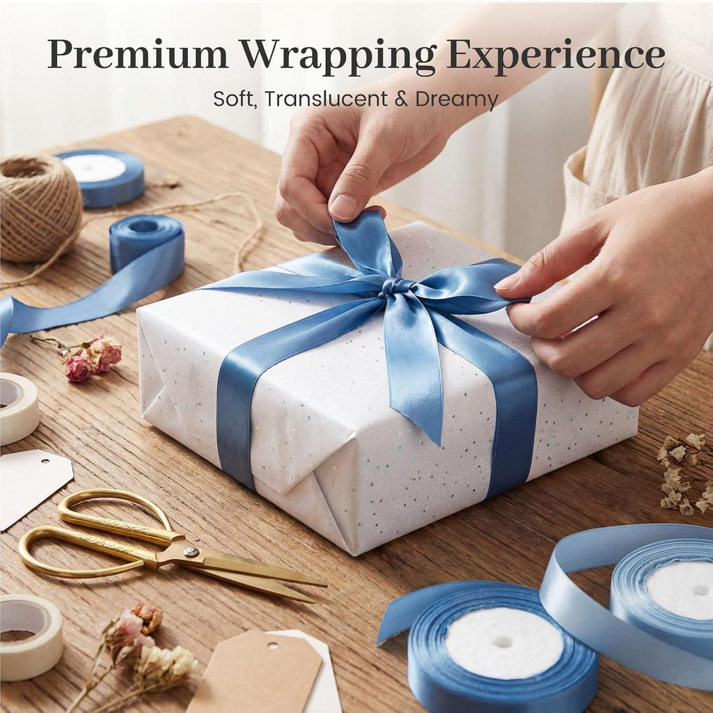 120 Sheets White Glitter Tissue Paper, 20 X 14 inch
