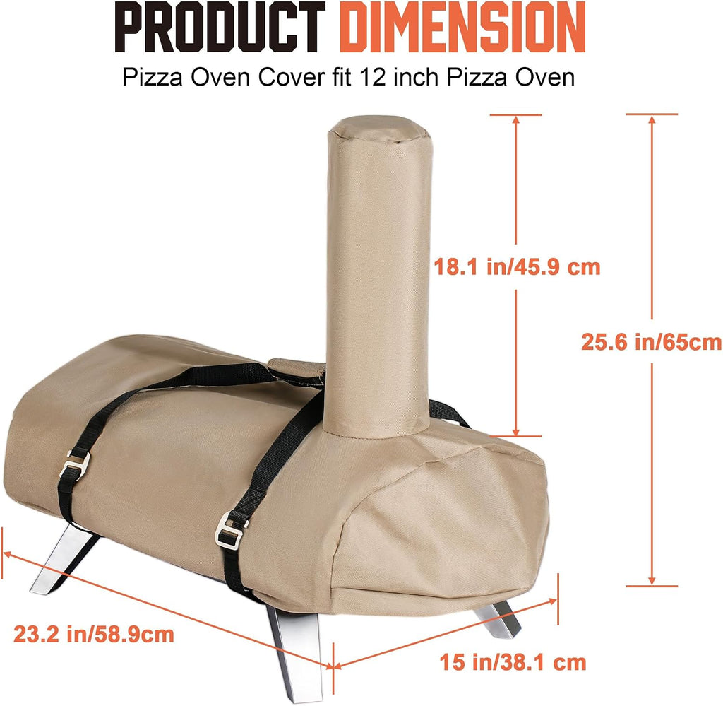 Outdoors 12Inch Pizza Oven Cover, Heavy Duty Waterproof and Weather Resistant Oxford Fabric Covers