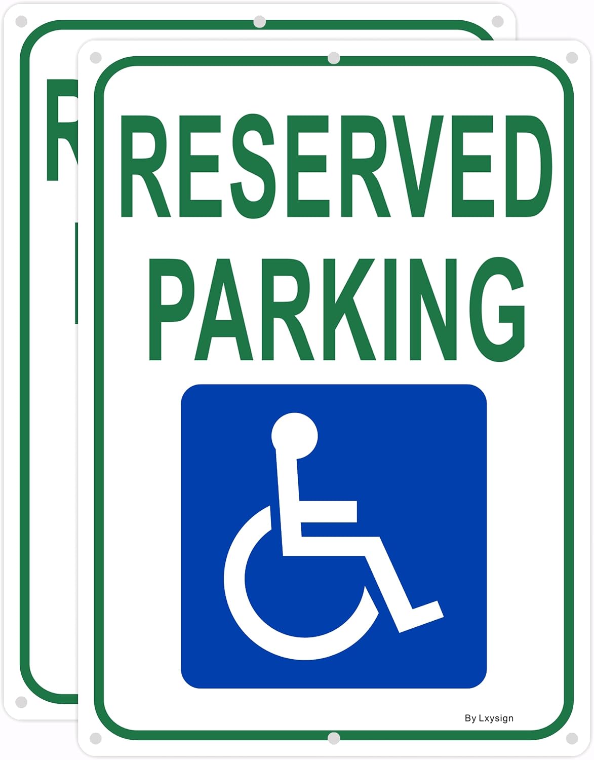 (2Pack) Reserved Parking Sign, Handicap Parking Sign, 14 x 10 x 0.04 in, Reflective Rust Free Aluminum, Weather