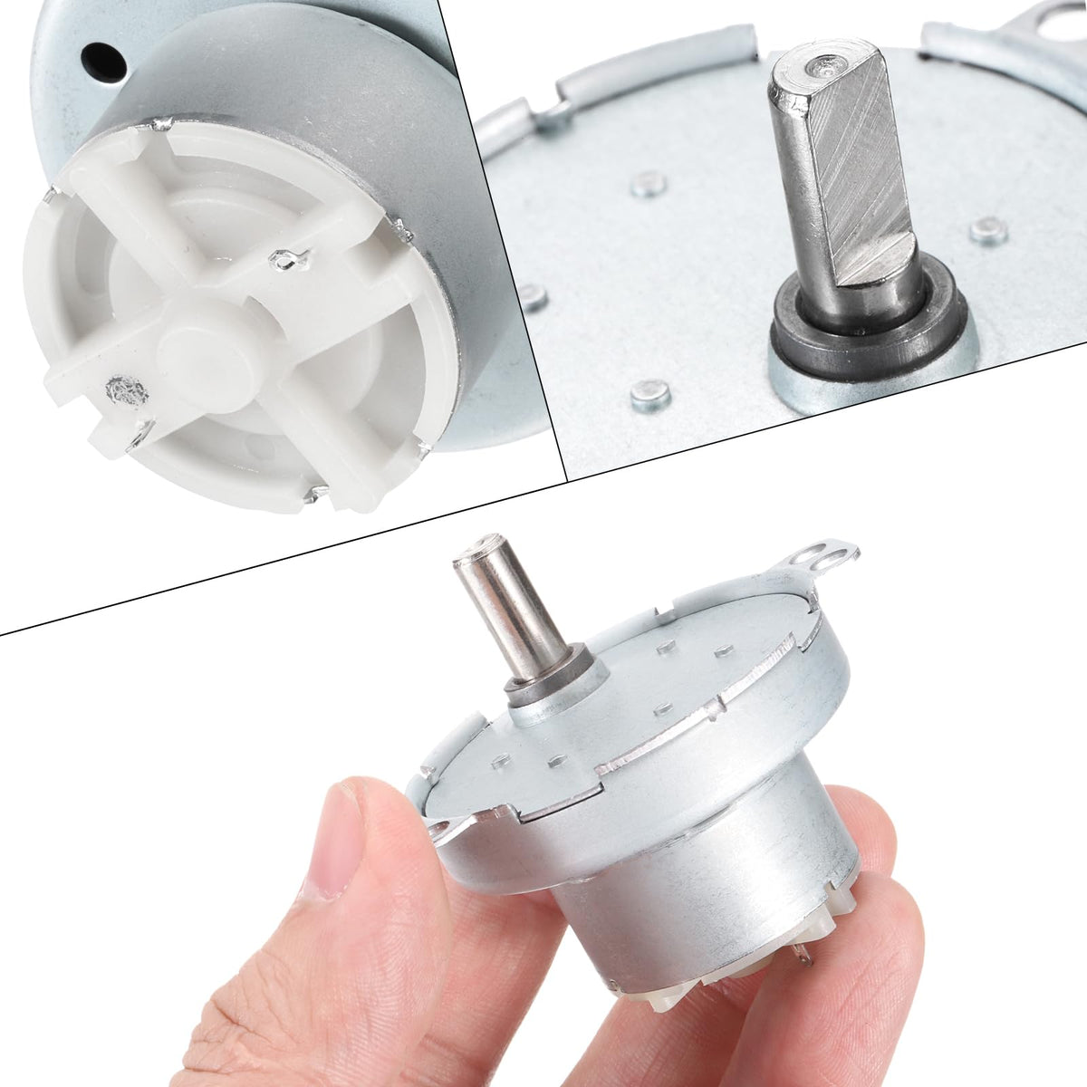 MECCANIXITY Slow Speed Motor JS-50T D-Shaft Gear Electric Motor, 12V DC 50RPM Motor CW/CCW D Shaft DC Motor Large Torque for 3D Printer Filament Rotating Display Stand