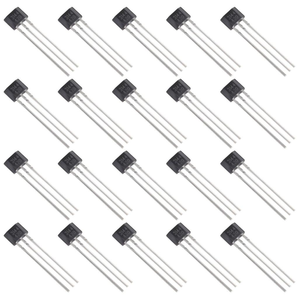20 Pack A3144 Hall Effect Sensor 3Pins Magnetic Detector for Arduino DC 4V-24V Hall Effect