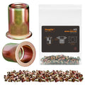 Rivet Nut, M3 Metric Rivnut - Flat Head Nutserts, Zinc Plated Carbon Steel Knurled Body Threaded Insert Nuts, 100 Pieces