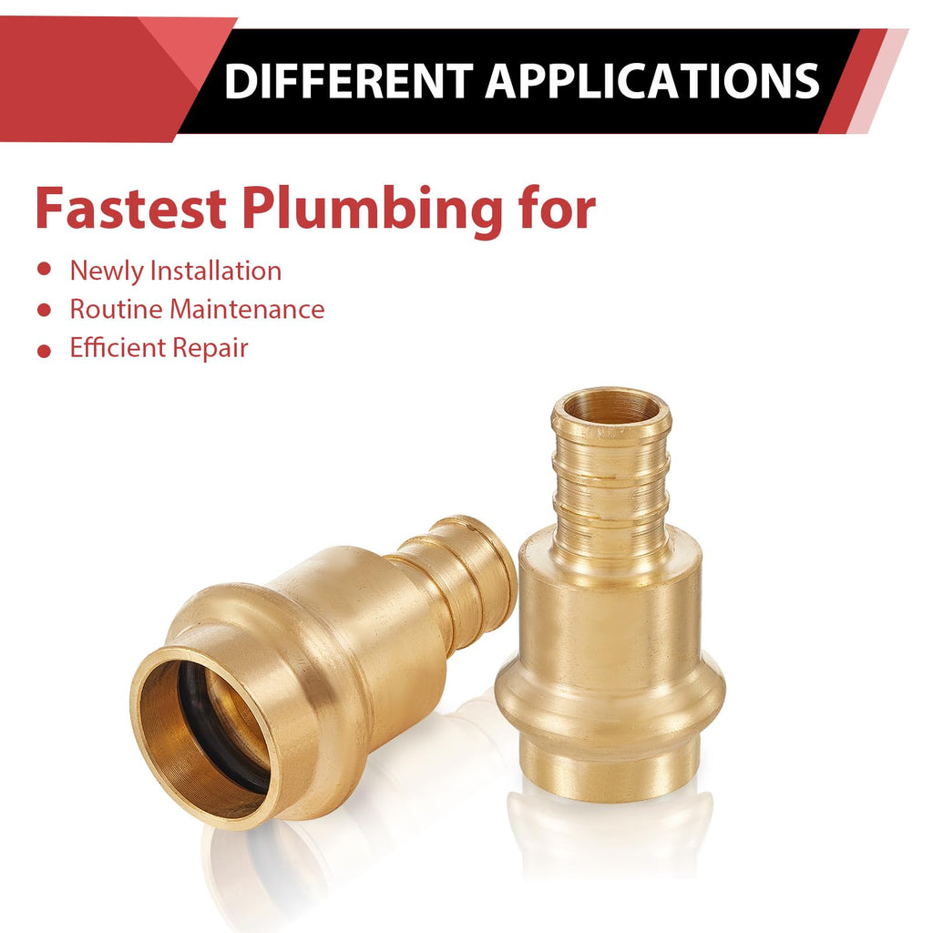 2Pcs EFIELD 1/2"Copper Press x 1/2"PEX Coupling Adapter(PEX1807344-2)