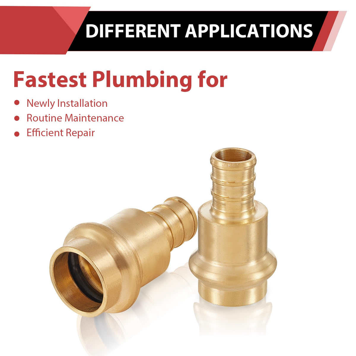 2Pcs EFIELD 1/2"Copper Press x 1/2"PEX Coupling Adapter(PEX1807344-2)