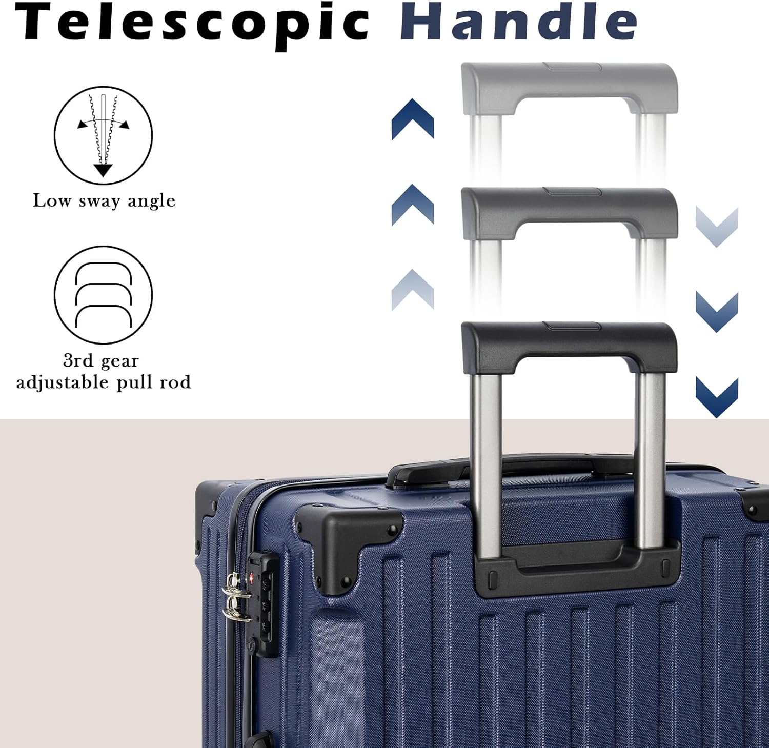 Luggage Sets 5 Piece，Hardside Luggage with Spinner Wheels, Lightweight ABS Hard Shell Travel Luggage with TSA Lock