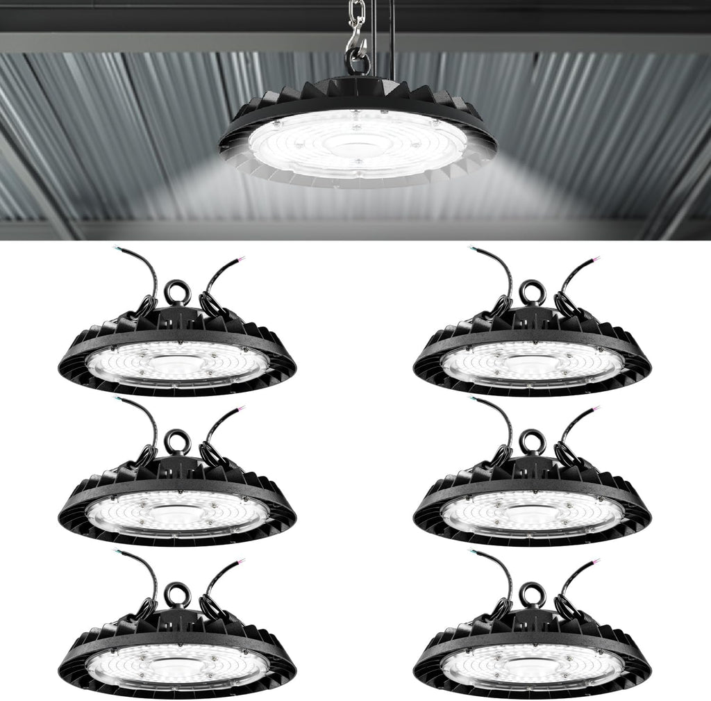 Sunco 6 Pack UFO LED High Bay Light, 150W, 5000K, 21000LM, Dimmable