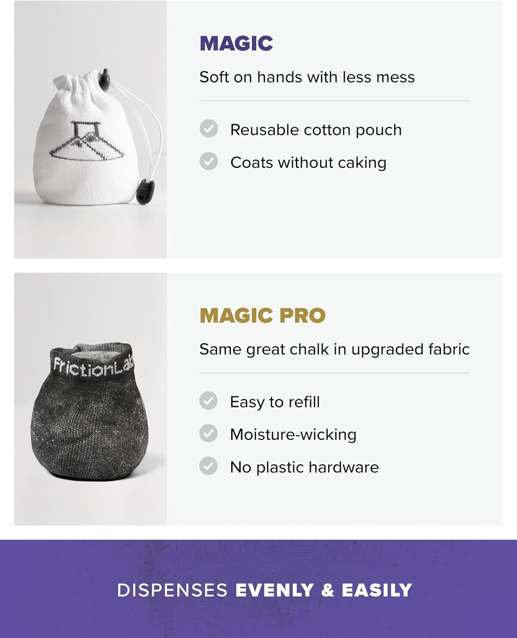 Magic Chalk Ball, Premium Gym Chalk Ball in Refillable Sock | Refillable Chalk Sock, Non-Toxic Gym Chalk for