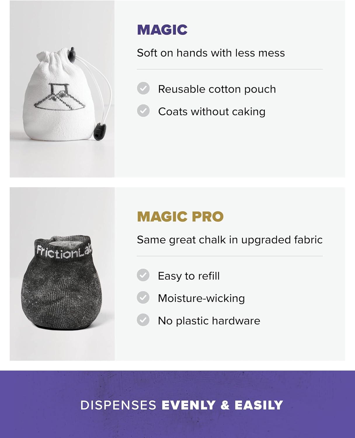 Magic Chalk Ball, Premium Gym Chalk Ball in Refillable Sock | Refillable Chalk Sock, Non-Toxic Gym Chalk for