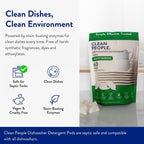 Clean People Dishwasher Pods - Cuts Grease & Rinses Sparkling Clean - Residue-Free - Phosphate Free Dishwashing Pods