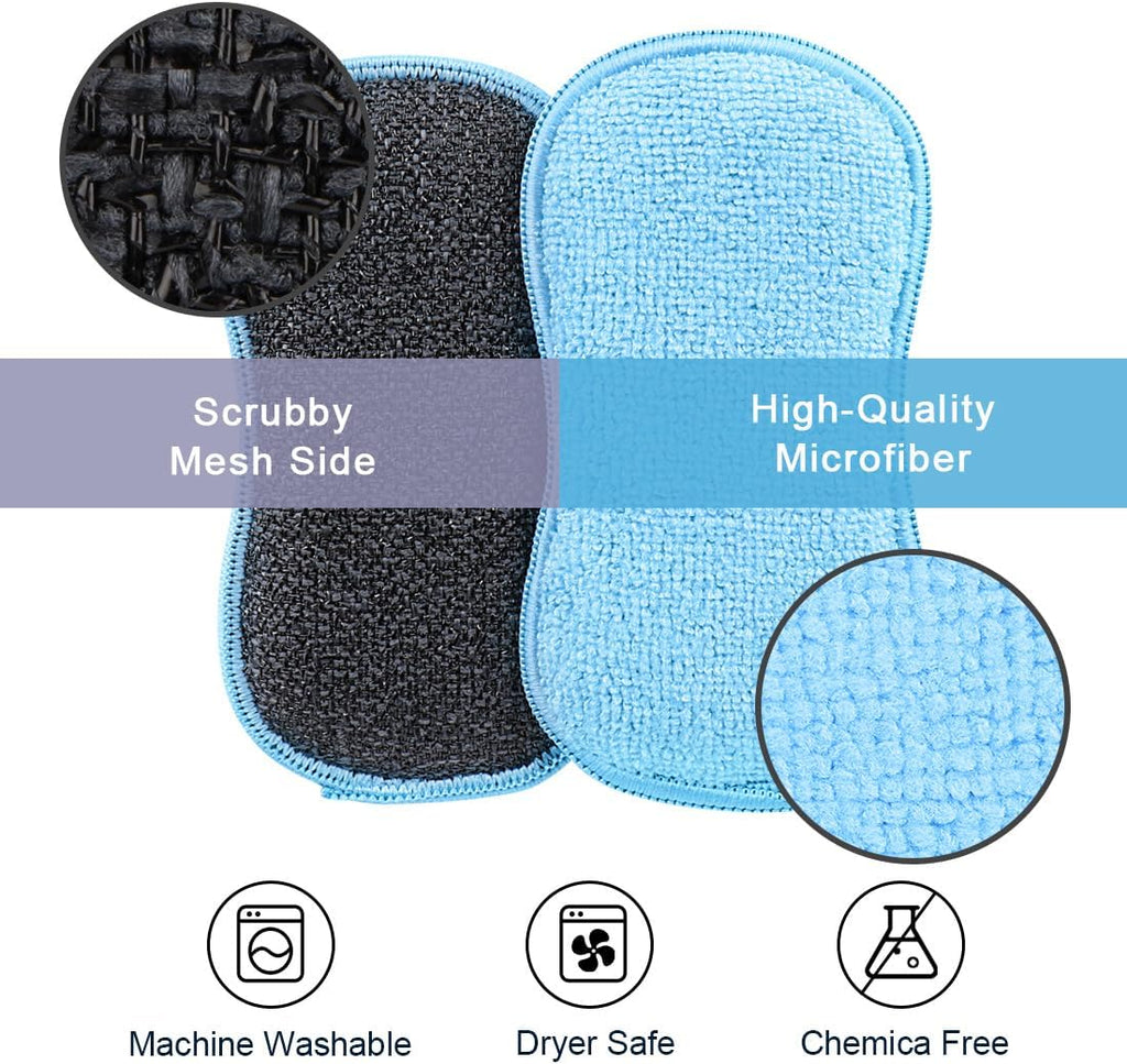 Dish Sponge 12 Pack, Microfiber Kitchen Sponges for Cleaning