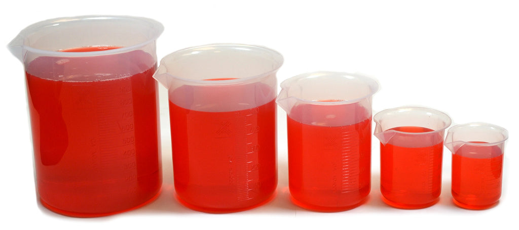 Labs CH0137H Polypropylene Beaker Set of 50 mL, 100 mL, 250 mL, 500 mL, 1000 mL