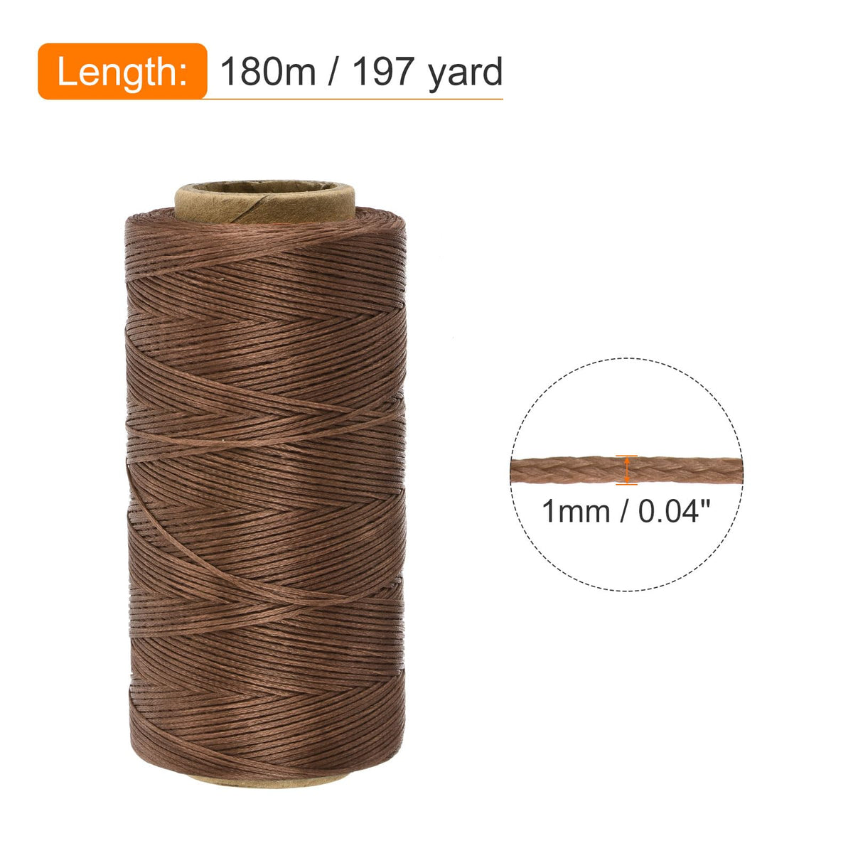Waxed Thread Wax String 197 Yard 1mm 210D Flat Light Brown