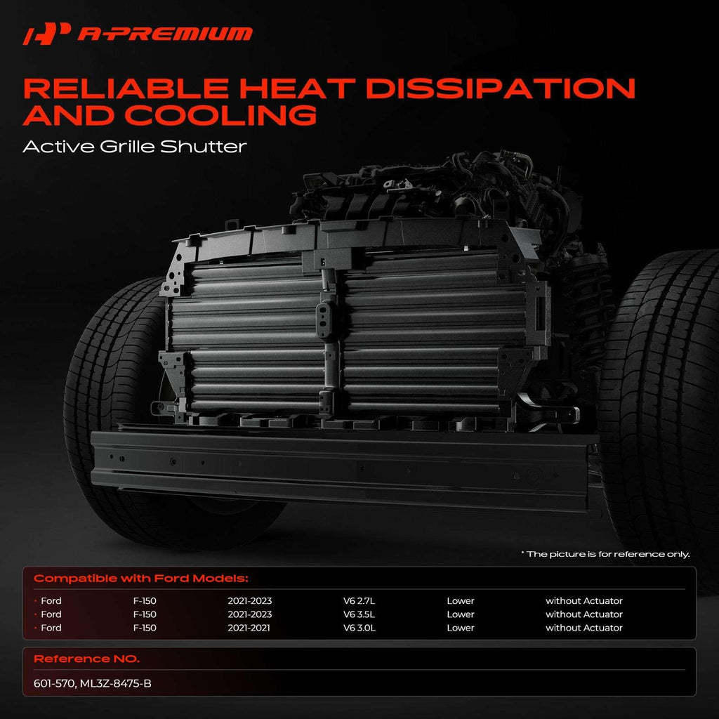A-Premium Lower Radiator Grille Air Shutter Actuator Compatible with Ford