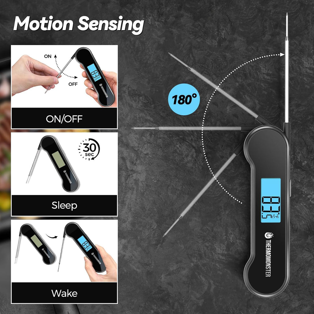 0.5 Sec Instant Read Meat Thermometer Digital for Cooking, Black