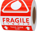 3 x 5 Fragile Liquid This Side up Pre-Printed Labels/Stickers 100 Labels per Roll