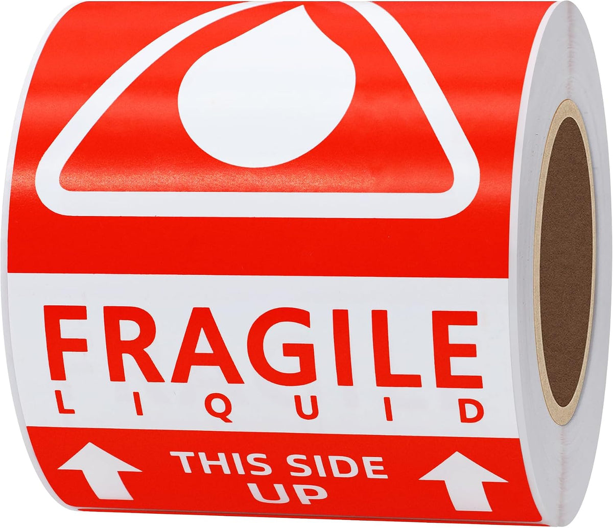 3 x 5 Fragile Liquid This Side up Pre-Printed Labels/Stickers 100 Labels per Roll