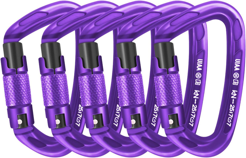 UIAA Certified Professional Heavy Duty Large Locking Carabiner Clips Climbing Carabiner 25kN Auto Locking Carabiner