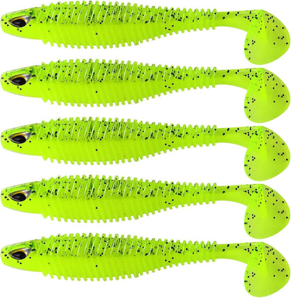MAFIMOEA 40/30/25Pcs Paddle Tail Swim Baits Lures Fishing Soft Plastic Lure Kit for Bass Trout Walleye Crappie 6.5cm