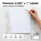 1" X 2 5/8" Matte White Printable Address Labels