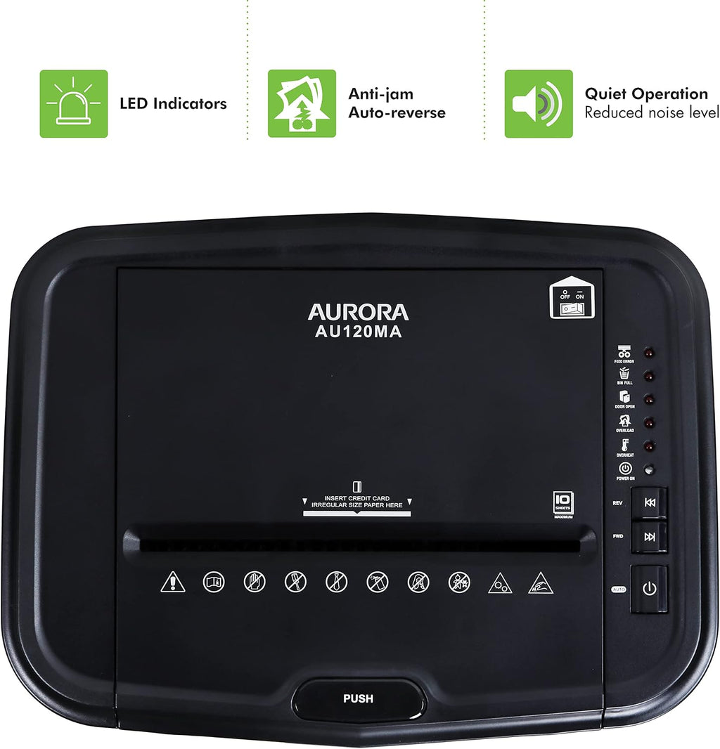 AU120MA 120-Sheet Auto Feed High Security Micro-Cut Paper Shredder / 30 Minutes (Black)