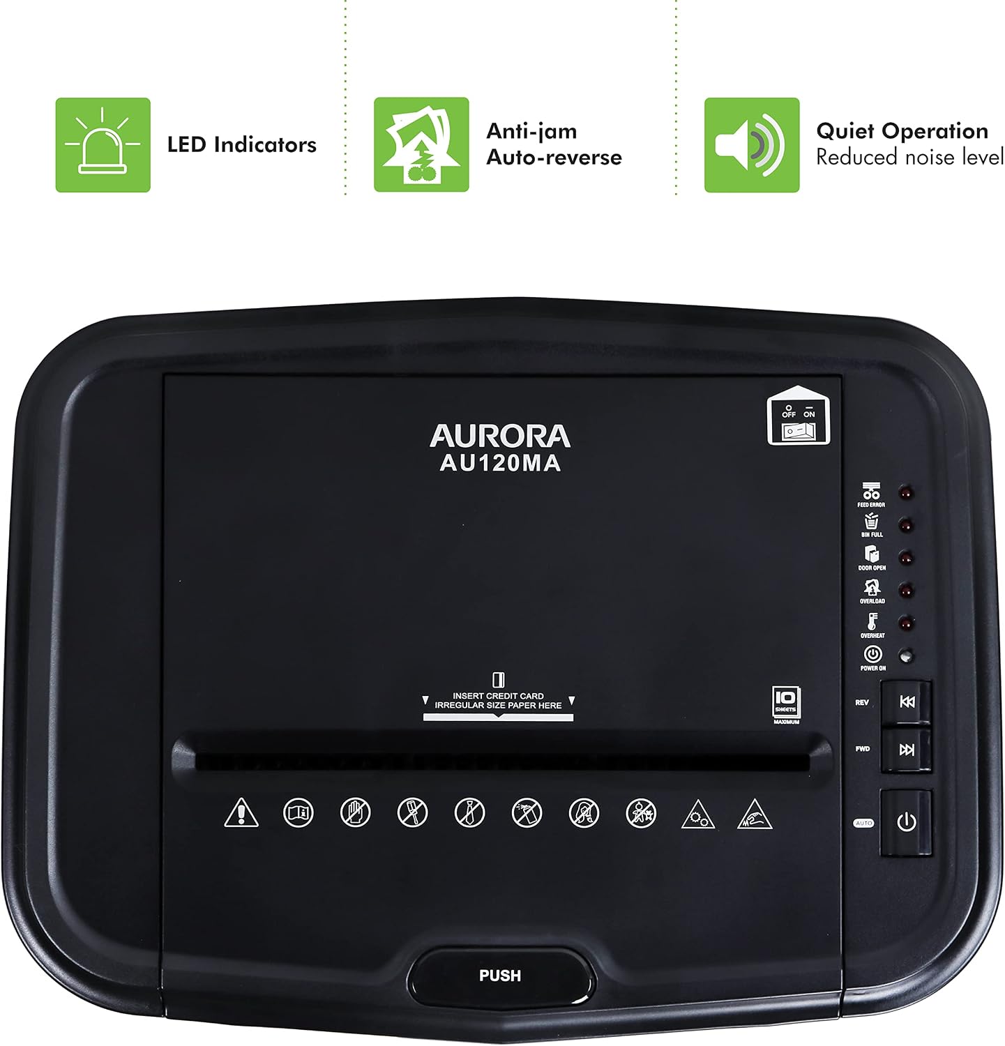 AU120MA 120-Sheet Auto Feed High Security Micro-Cut Paper Shredder / 30 Minutes (Black)