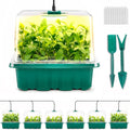 Seed Starter Tray with Grow Light, 6pcs Seed Starter Kits with Light and Adjustable Humidity Domes, Covers Height