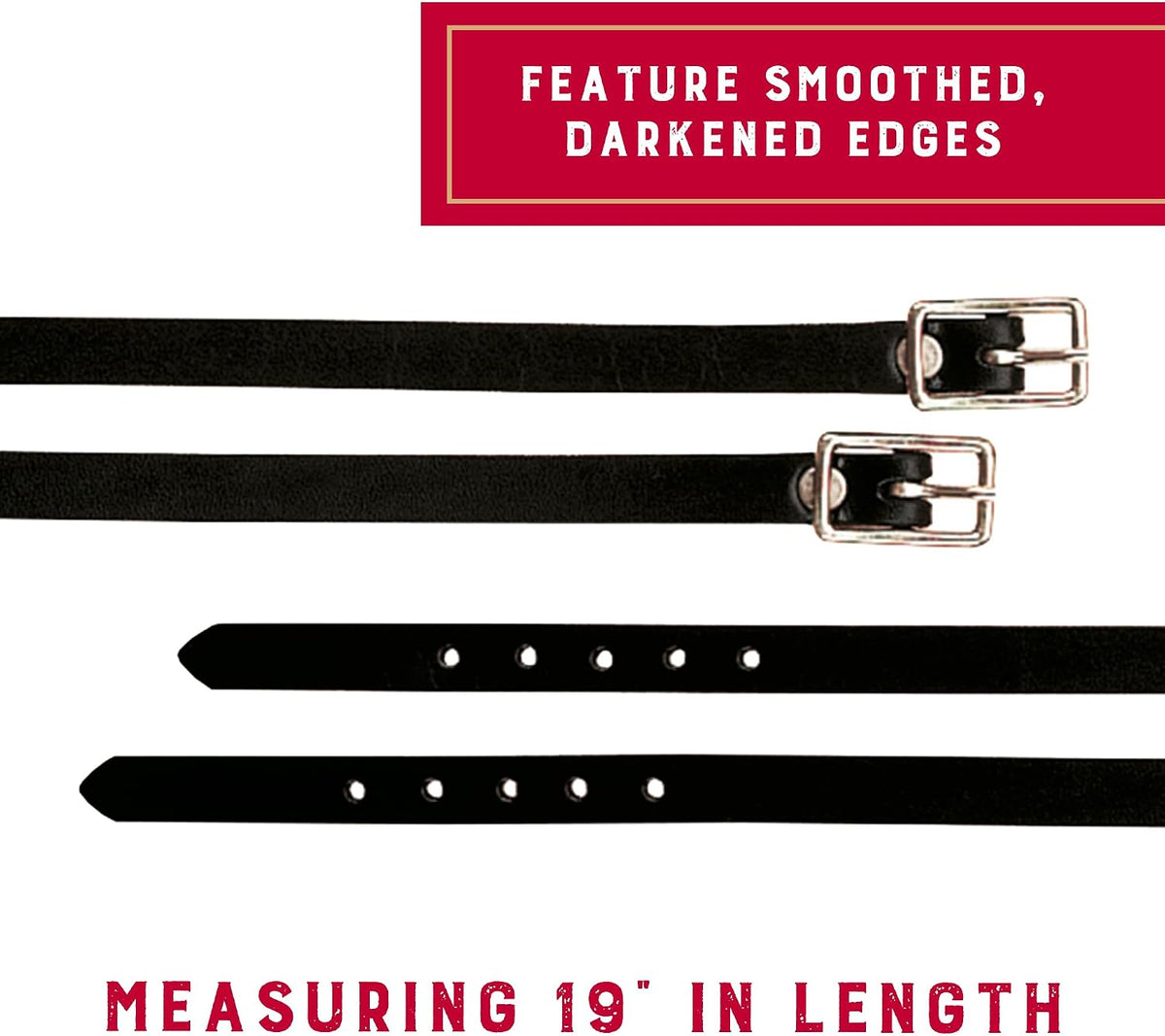 Bridle Leather English Spur Straps, Adjustable, 19"