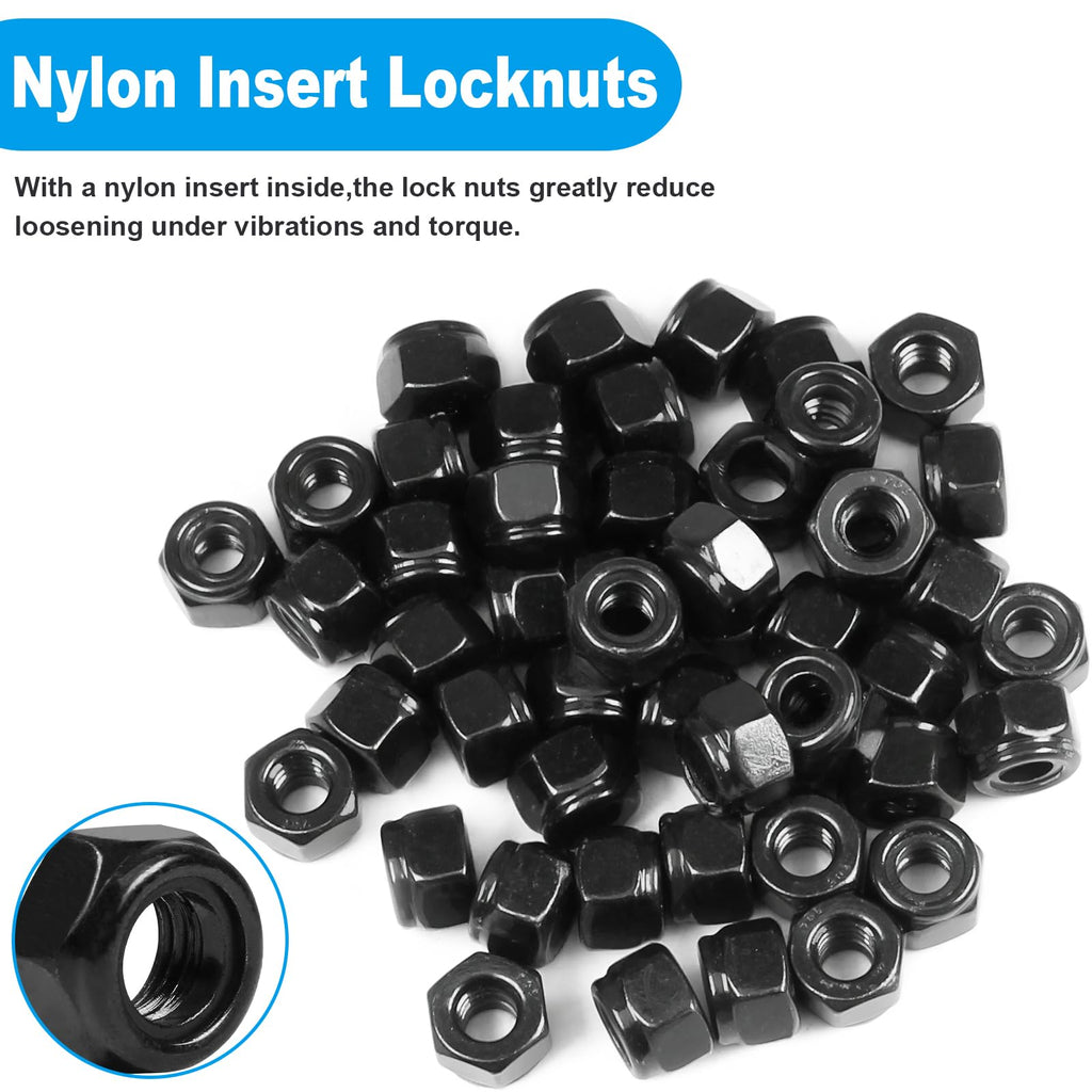 Yinpecly 25Pcs 5/16"-18 Nylon Insert Hex Lock Nuts Self-Locking Nut