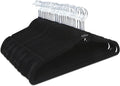 Velvet Suit Hangers, 50 Pack Non-Slip Clothes Hangers, Slim Space Saving Design with Pants Bar, 360 Swivel Hook