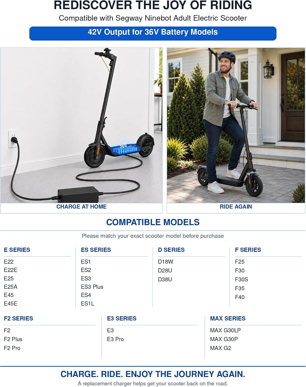 42V Replacement for Segway Ninebot Electric Scooter Charger,SGS Safe,9.8ft
