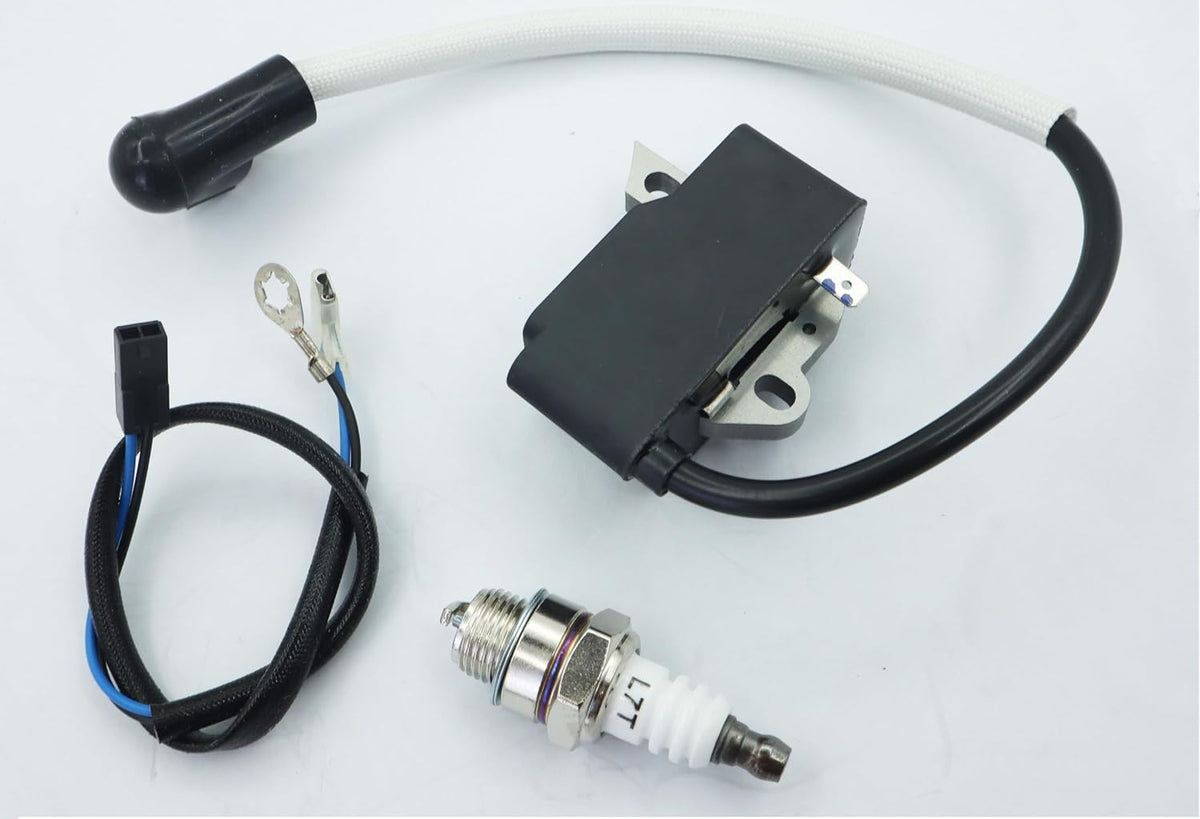 545046701 530039224 Ignition Coil Module Compatible with Husqvarna 124C 124R 124L 125C 125E 125R 125L 125RJ 128C 128R 128CD 128LD Trimmer Edger Brushcutter with Spark plug