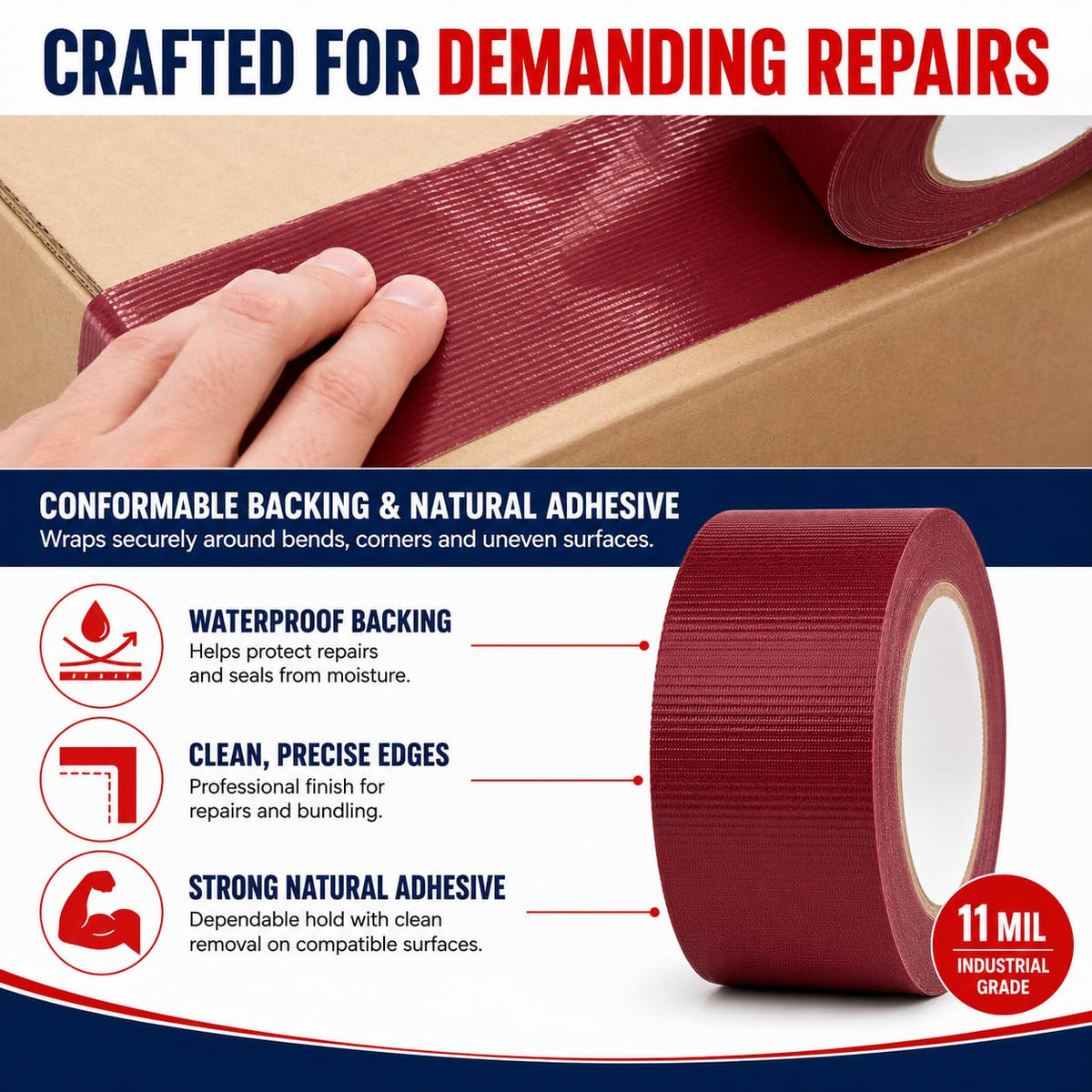 CDT-36 Industrial Grade Duct Tape, Brown, 2 Inch x 30 Yards