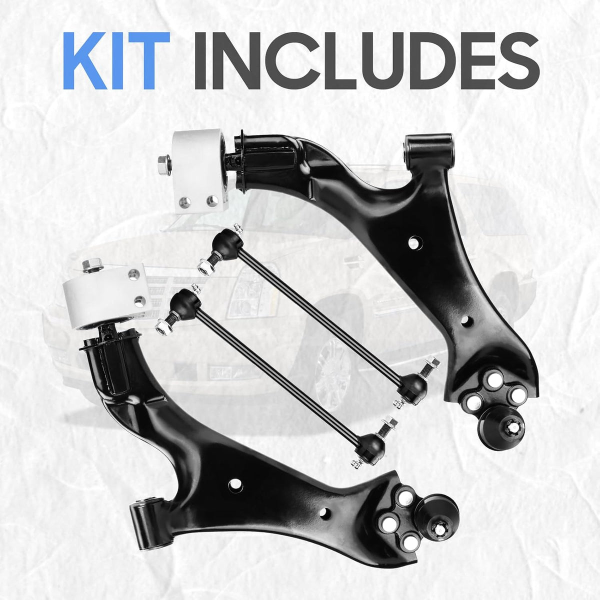 Front Lower Control Arms w/Ball Joints Sway Bar Links Replacement Suspension Kit for 2010-2017 Chevrolet Equinox, GMC Terrain (4pc)