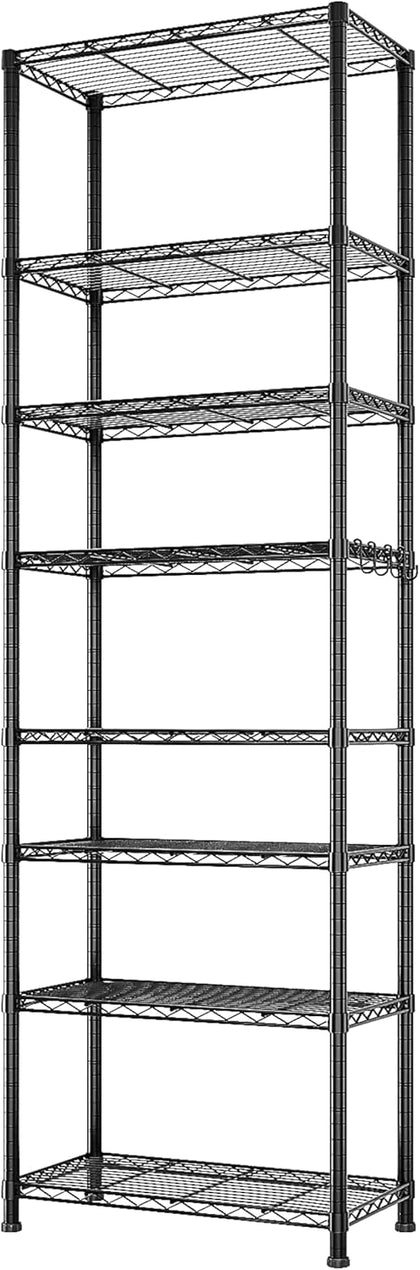 Industrial Storage Shelving Unit — NSF Certified Pantry Rack · 8‑Tier Adjustable Metal Shelving with Leveling Feet &