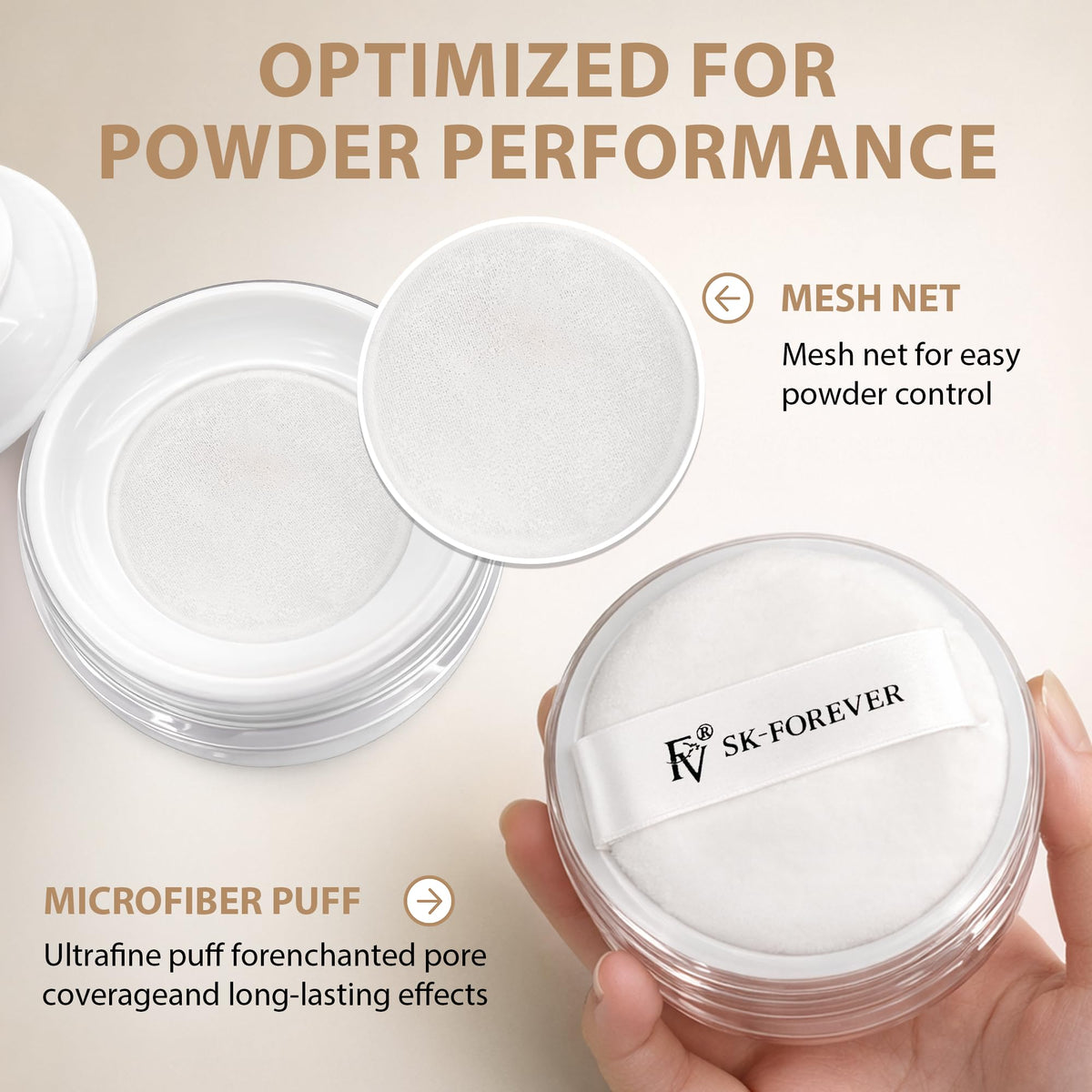 Matte Loose Setting Powder, Lightweight Oil-control and Long Lasting Translucent Face Powder, Talc-free, Smooths