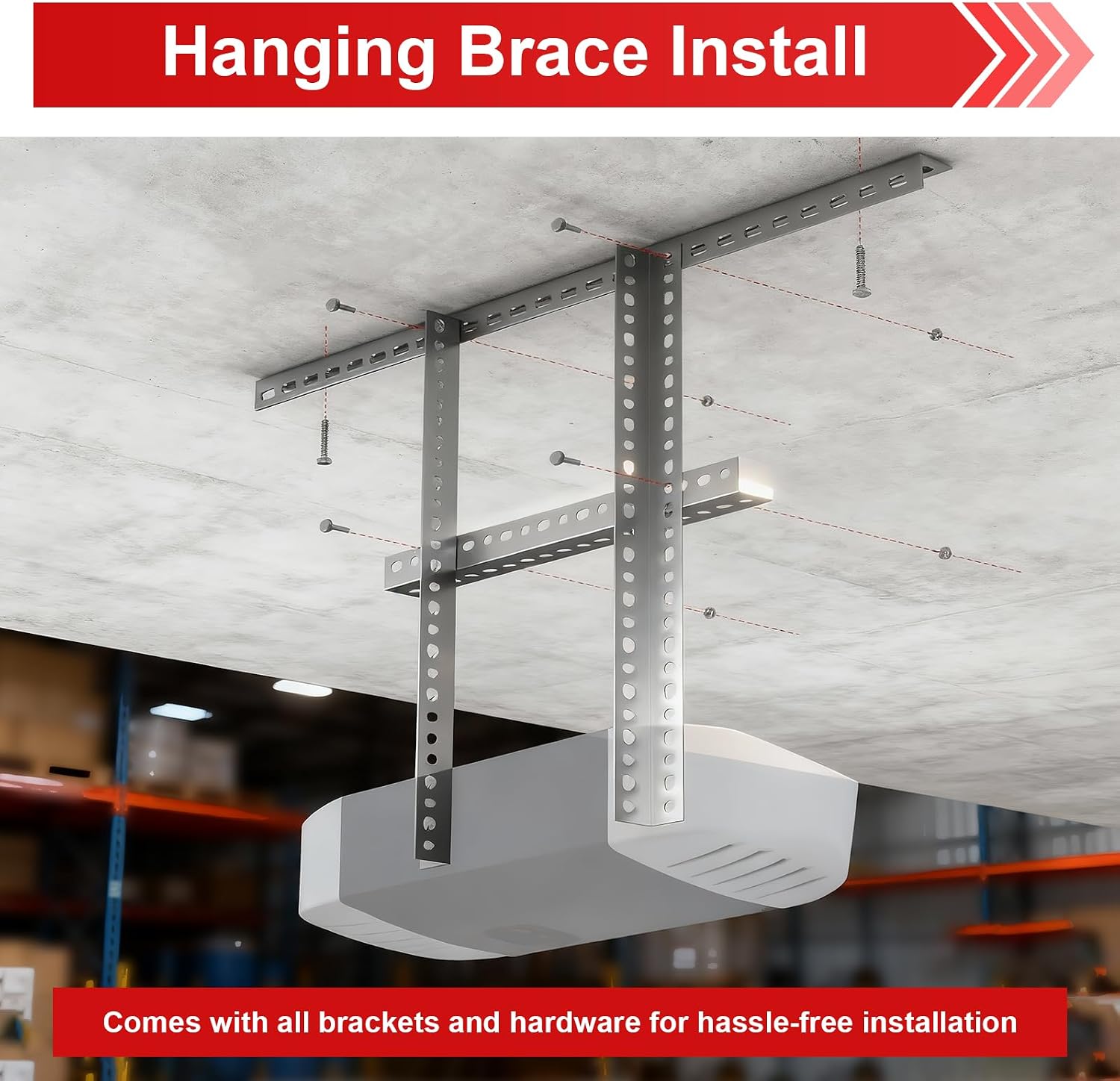 Universal Garage Door Opener Mounting Brackets, Ceiling Mount, 5-Piece