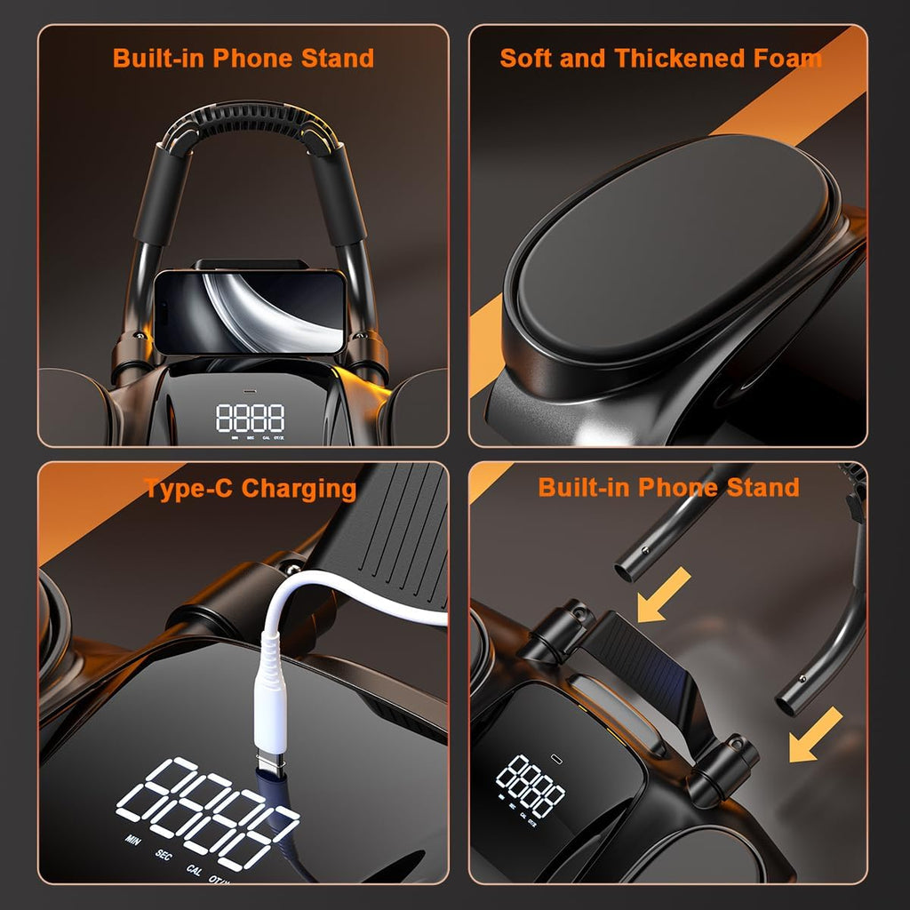 Ab Roller Wheel with Elbow Support - Abdominal Rebound Roller with LCD Large Screen Display