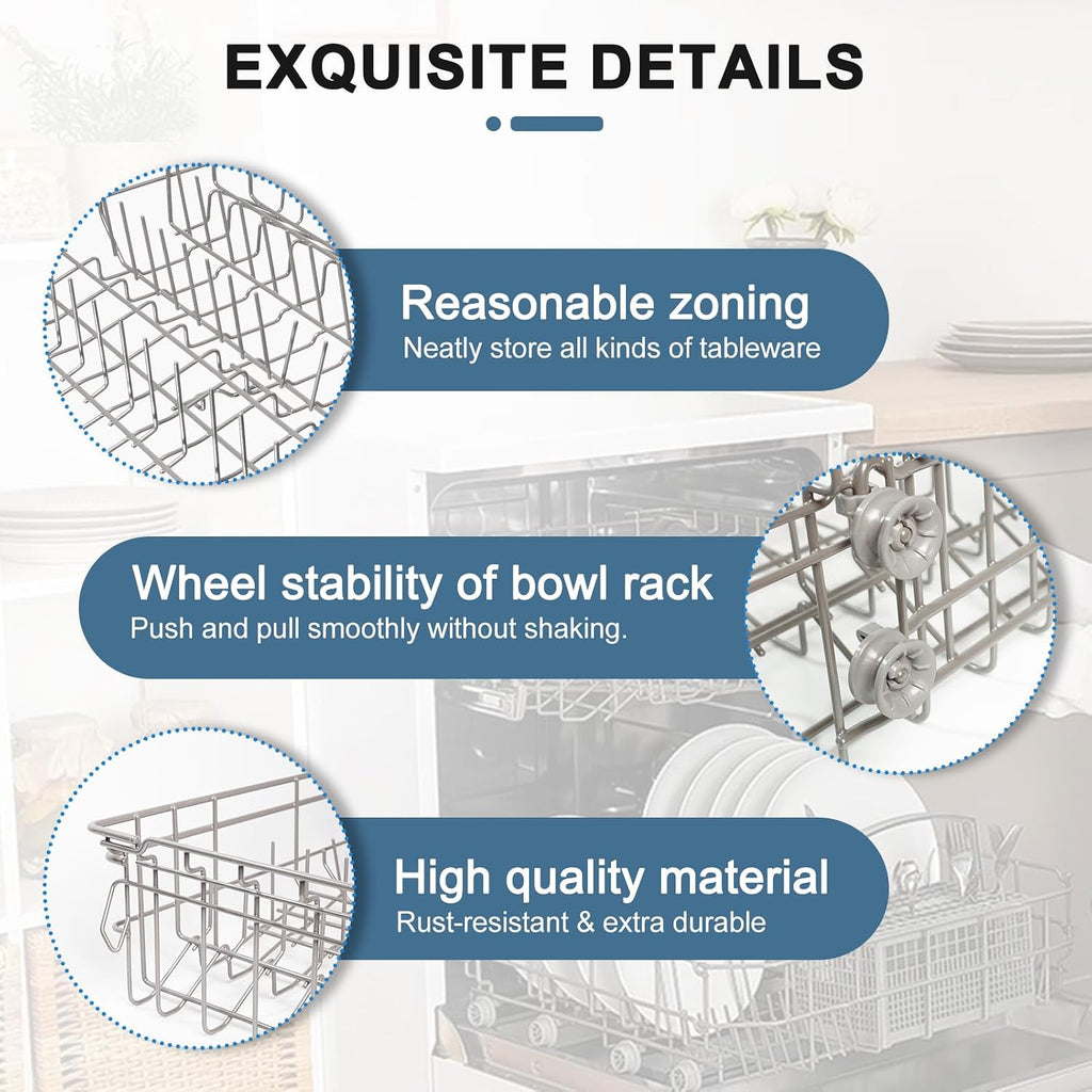 【2026 UPGRADED】DD82-01074A Middle Rack Assembly Replacement Parts Fit for Samsung Dishwasher Dishrack DW80R5061,DW80R5060,DW80K7050UG,DW80K5050US Series