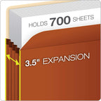 Expanding File Pockets, File Organizers for School, Home or Office, Letter Size, Redrope, 3.5" Expansion, Reinforced