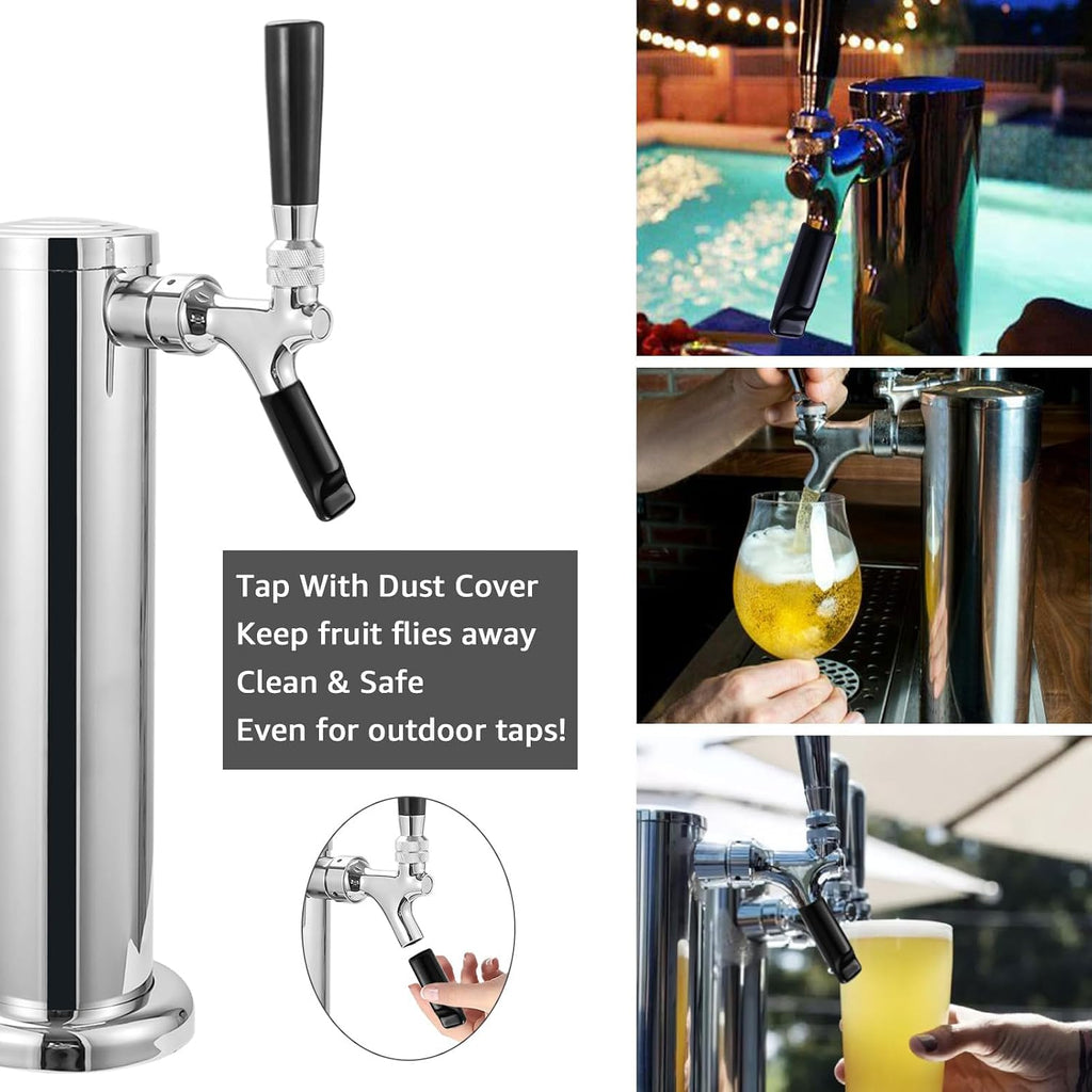 Single Kegerator Tap Tower, Stainless Steel Beer Tower Dispenser