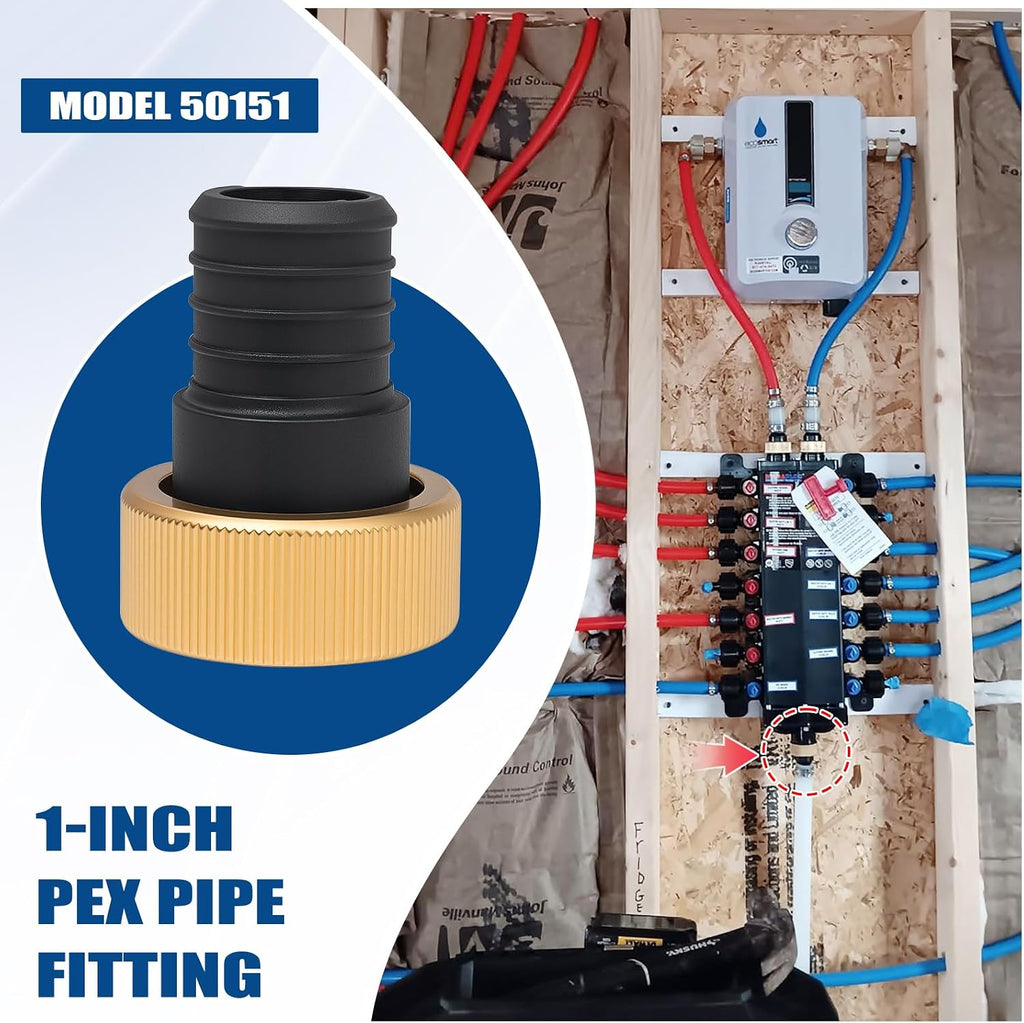50151 1" PEX Crimp Supply Adapter, 3 Pcs