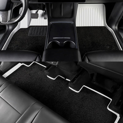 Floor Mats & Carpet for Tesla 2019-2026 Model Y 5-Seat White 6 pcs