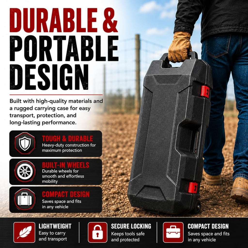 38cc Gas Powered Fence Post Driver, 4-Stroke T-Post Driver, Heavy Duty Gasoline Pile Driver for T-Posts, Ground Rods