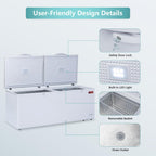 76"W Commercial Chest Freezer, Deep Freezer Top Open Door