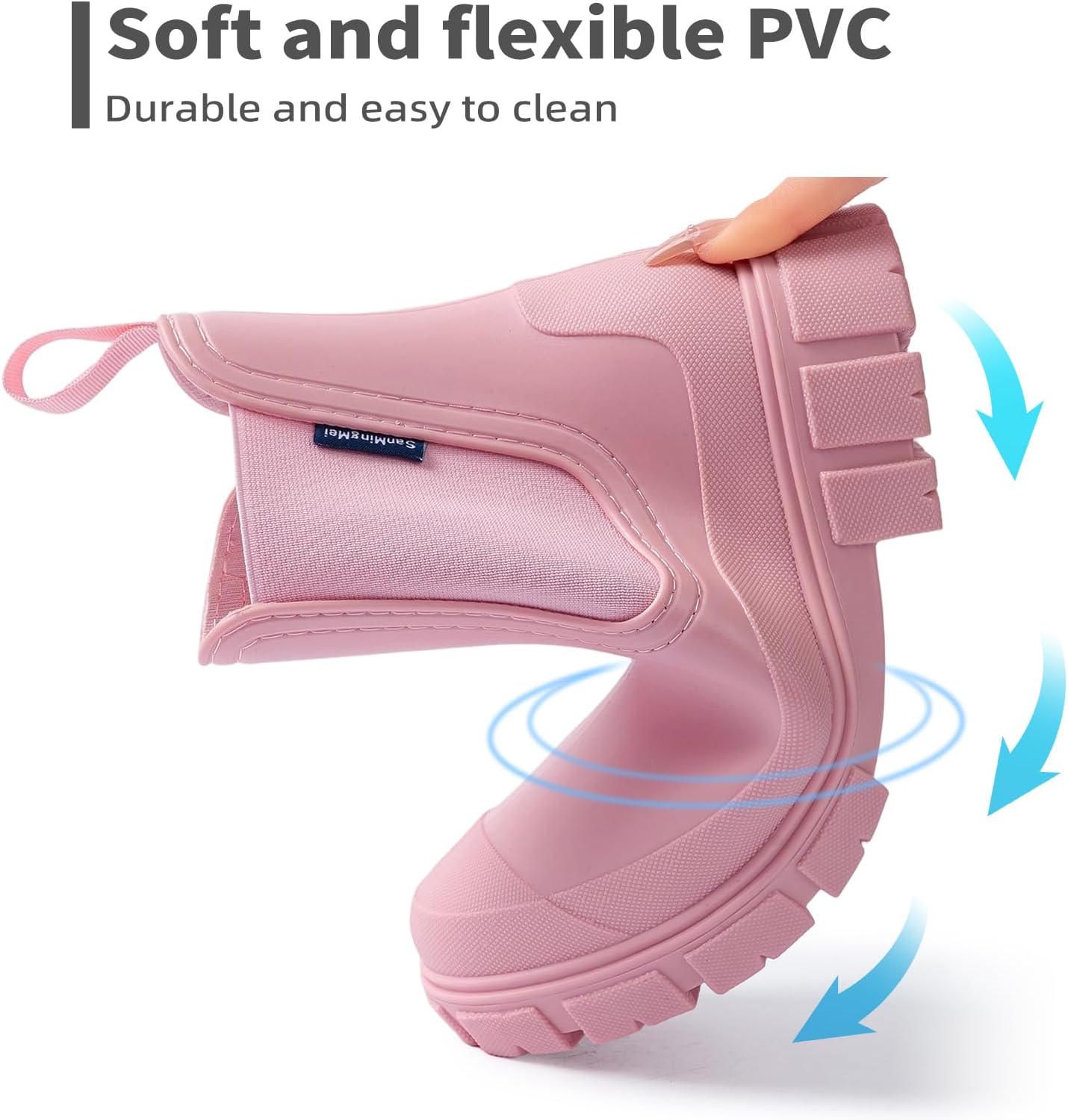 Womens Rain Boots Waterproof Rubber Garden Shoes Short Ankle Chelsea Boots Slip-Resistant