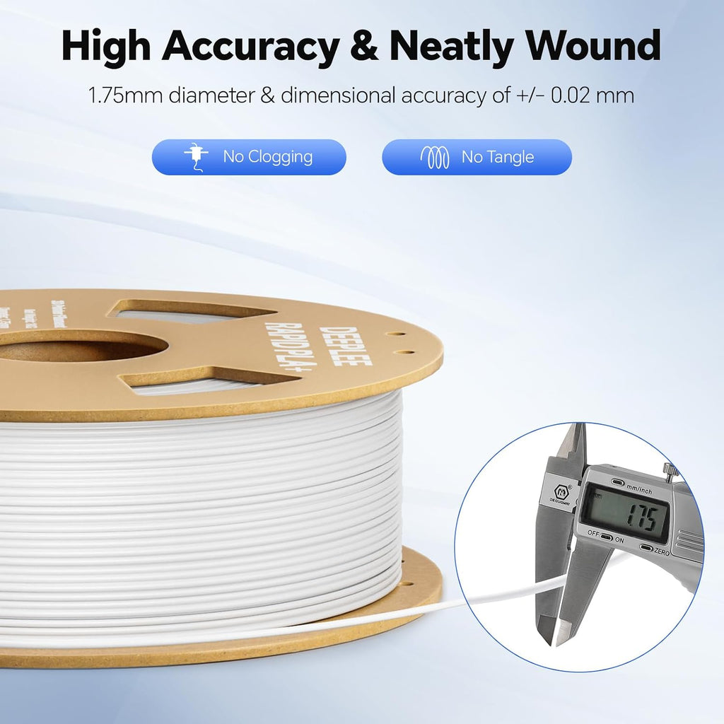 Rapid PLA Plus Filament 1.75mm Black 1kg | High Speed 3D Printer Filament Up to 600mm/s, PLA+ Filament Dimensional