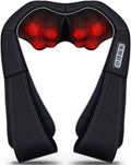 Christmas Women Men Gifts, Shiatsu Neck and Shoulder Massager with Heat Deep Tissue Kneading Sports Recovery