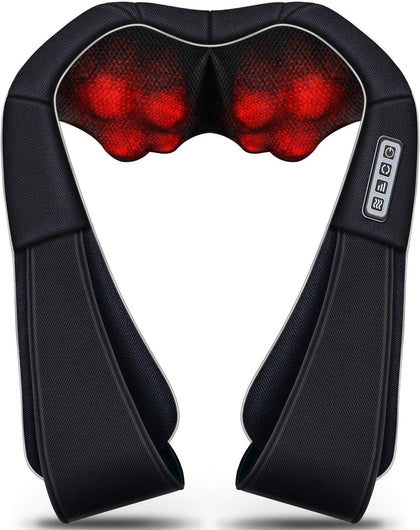 Christmas Women Men Gifts, Shiatsu Neck and Shoulder Massager with Heat Deep Tissue Kneading Sports Recovery